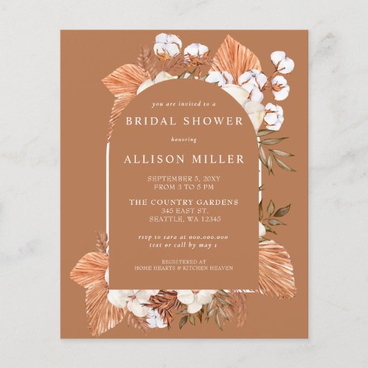 Papier Invitation à la nuptiale de l'arc en terre cuite b (Devant)