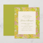 Papier Invitation à la nuptiale fleurie Budget Lime (Devant / Derrière)