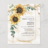 Papier Invitation à la nuptiale florale de tournesol (Devant)