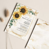 Papier Invitation à la nuptiale florale de tournesol