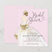 Papier Invitation à la nuptiale rose de mariée (Devant / Derrière)