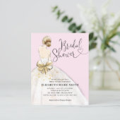 Papier Invitation à la nuptiale rose de mariée (Debout devant)