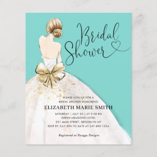 Papier Invitation à la nuptiale Turquoise de mariée