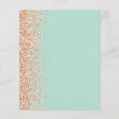 Papier Invitation à la Parties scintillant de pêche verte (Dos)