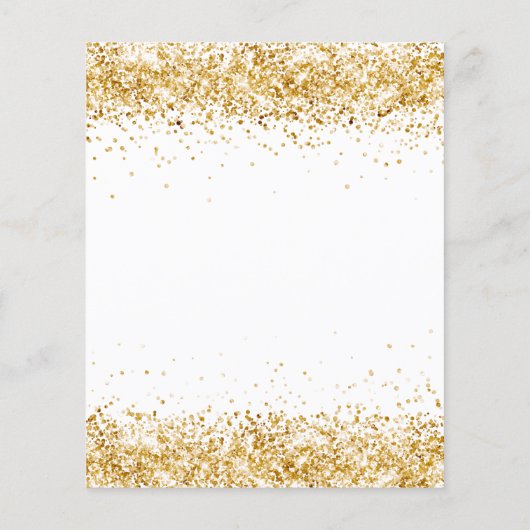 Papier Invitation à la parties scintillant d'or blanc d'a (Dos)