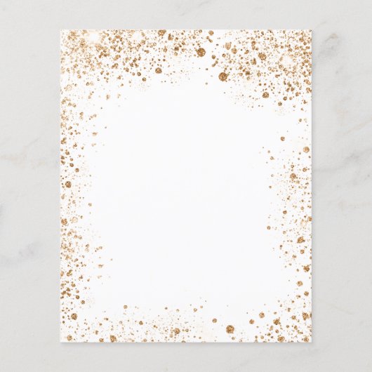 Papier Invitation à la parties scintillant d'or blanc pou (Dos)