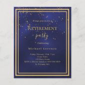 Papier Invitation à la retraite pour confettis bleu marin (Devant)