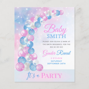 Papier Invitation à la révélation du sexe du bébé avec ar