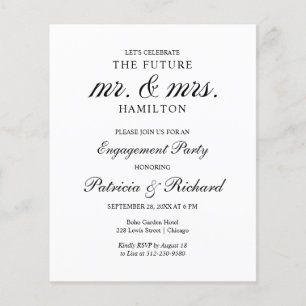 Papier Invitation à la soirée d'annonce de fiançailles de