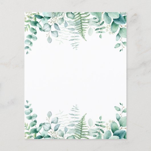 Papier Invitation à la verdure à l'eucalyptus (Dos)