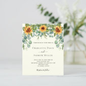 Papier Invitation à la verdure d'ivoire des tournesols (Debout devant)