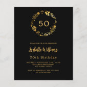 Papier Invitation à l'anniversaire de la couronne d'or no (Devant)