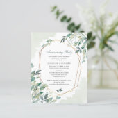 Papier Invitation à l'anniversaire de l'eucalyptus du bud (Debout devant)