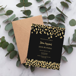 Papier Invitation à l'anniversaire de l'or noir