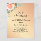 Papier Invitation à l'anniversaire du 50e anniversaire de (Devant)