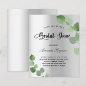 Papier Invitation à l'eucalyptus argenté à la douche nupt (Devant / Derrière)