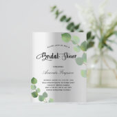 Papier Invitation à l'eucalyptus argenté à la douche nupt (Debout devant)