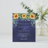 Papier Invitation à l'eucalyptus bleu marine des tourneso (Debout devant)