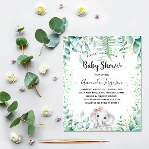 Papier Invitation à l'eucalyptus du Baby shower budgétair