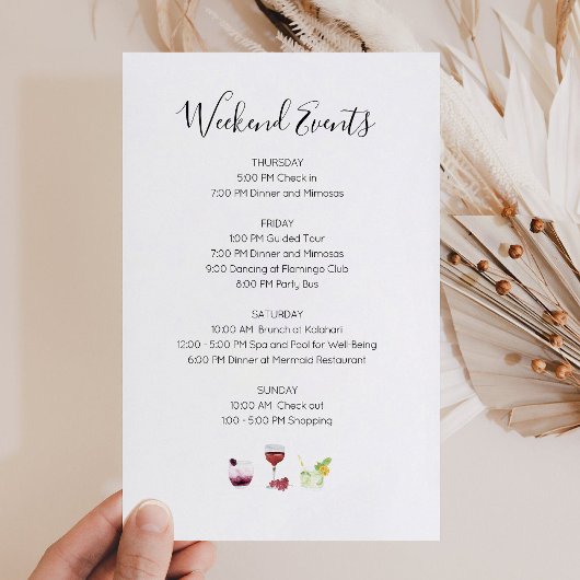 Papier Invitation à l'itinéraire d'événements élégants de