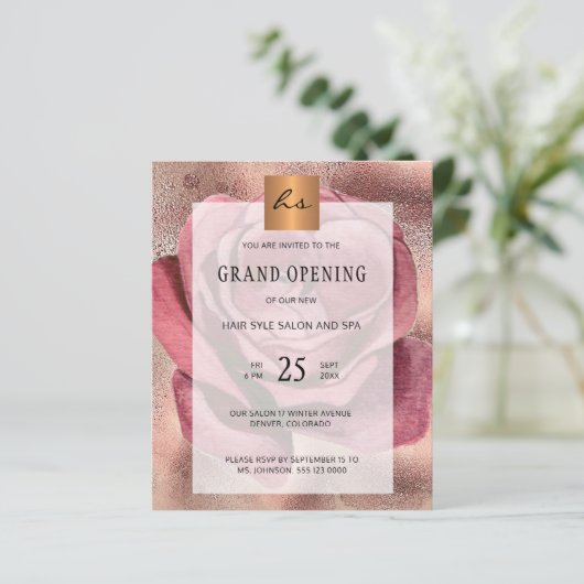 Papier Invitation à l'ouverture d'une grande entreprise d (Debout devant)