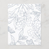 Papier Invitation à motif floral bleu poussiéreux avec mo (Dos)