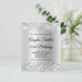 Papier Invitation à paillettes argentées ombrées Budget (Debout devant)