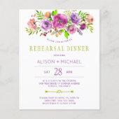 Papier Invitation à un dîner de répétition de mariage flo (Devant)