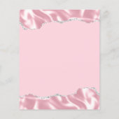 Papier Invitation à un mariage en argent de Glam Pink Sat (Dos)