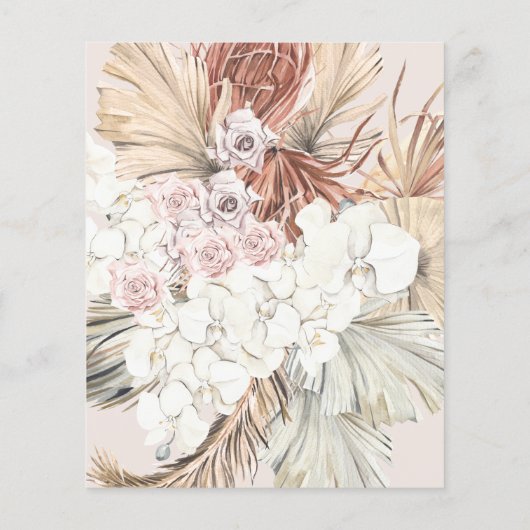 Papier Invitation à un mariage en herbe de Pampas à faibl (Dos)