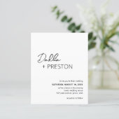 Papier Invitation à un mariage minimal noir et blanc (Debout devant)