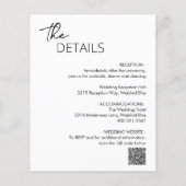 Papier Invitation à un mariage minimal noir et blanc (Dos)