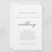 Papier Invitation à un mariage noir blanc plus grand budg (Devant)