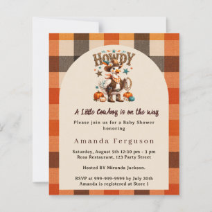 Papier Invitation à une baby shower Cowboy automne wester