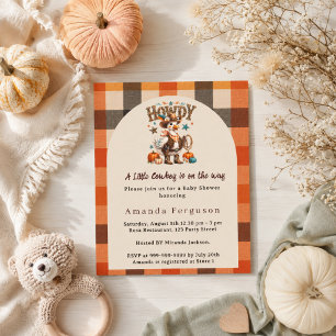 Papier Invitation à une baby shower Cowboy automne wester