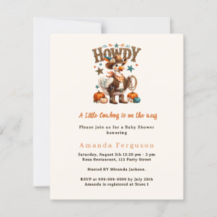 Papier Invitation à une baby shower Cowboy automne wester