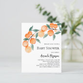 Papier Invitation à une baby shower Oranges (Debout devant)
