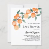 Papier Invitation à une baby shower Oranges (Devant)
