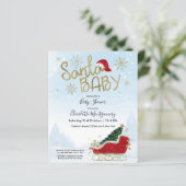 Papier Invitation à une baby shower pour budget de Noël S (Debout devant)