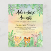 Papier Invitation à une Baby Shower Safari Aventure à pet (Devant)