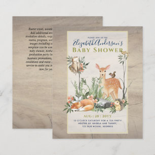 Papier Invitation à une Baby Shower sur le thème des Anim