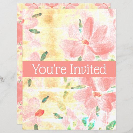 Papier Invitation à une fête de mariage (Devant / Derrière)