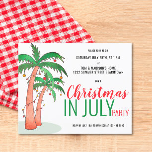 Papier Invitation à une fête de Noël en juillet à budget