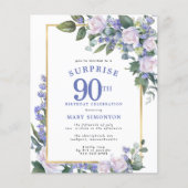 Papier Invitation à une fête surprise pour un 90e anniver (Devant)