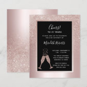 Papier Invitation à une soirée d'anniversaire 21 ans avec (Devant / Derrière)