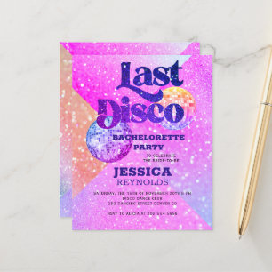 Papier Invitation à une soirée de célibataire disco à pet
