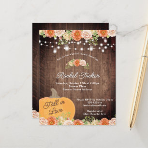 Papier Invitation à une soirée de douche de mariée automn