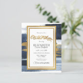 Papier Invitation Abstraite à la douche nuptiale | Gold N (Debout devant)