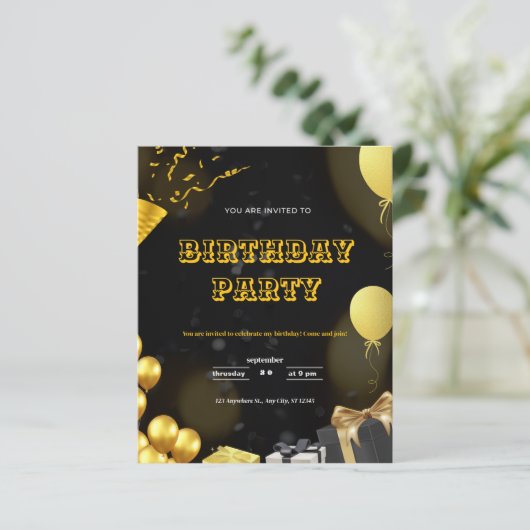 Papier invitation anniversaire (Debout devant)