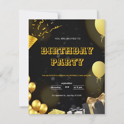 Papier invitation anniversaire (Devant)
